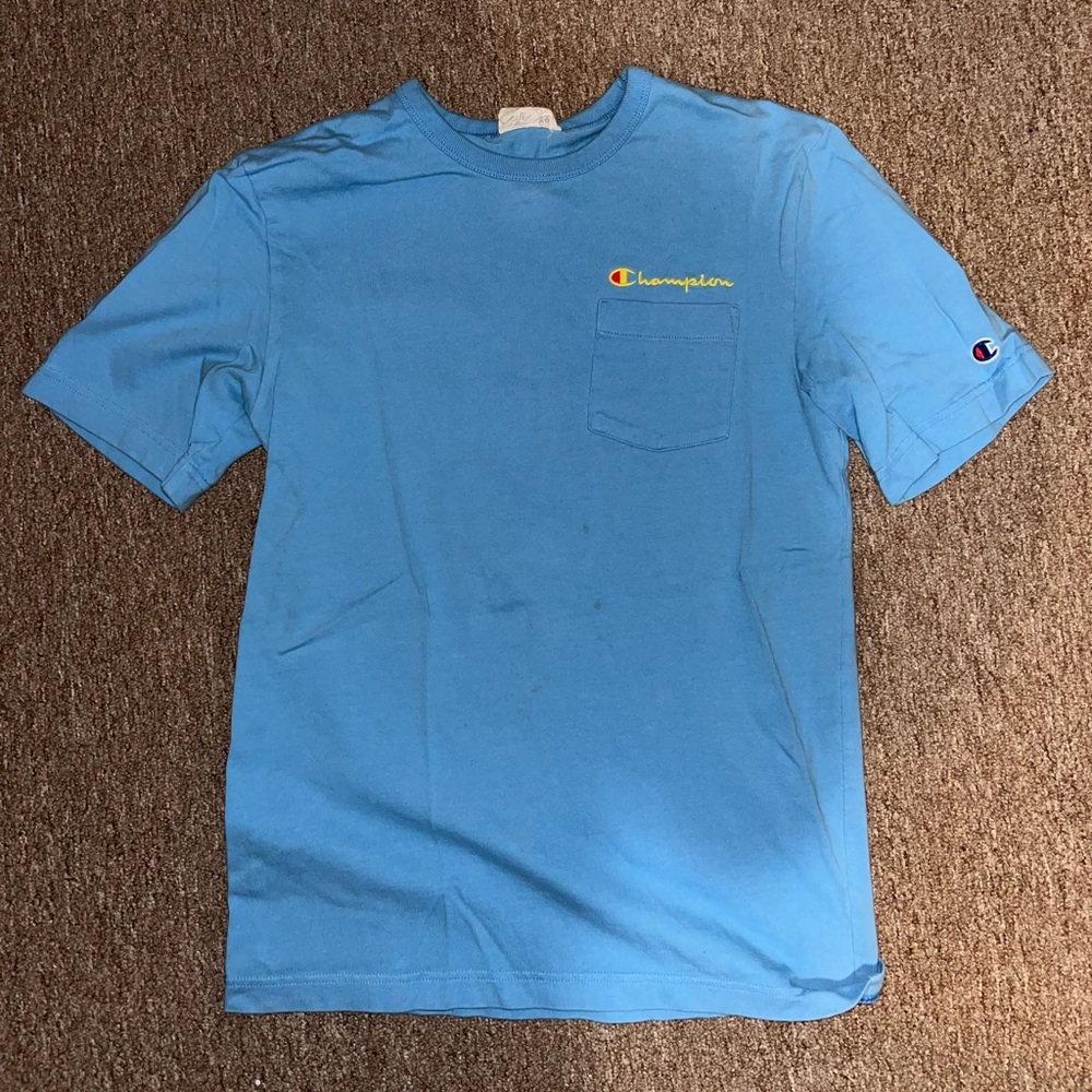 Champion Light Blue Short Sleeve with pocket- Small